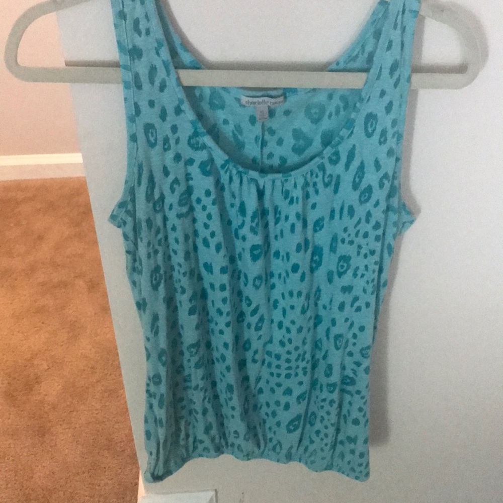 Blue cheetah print tank top